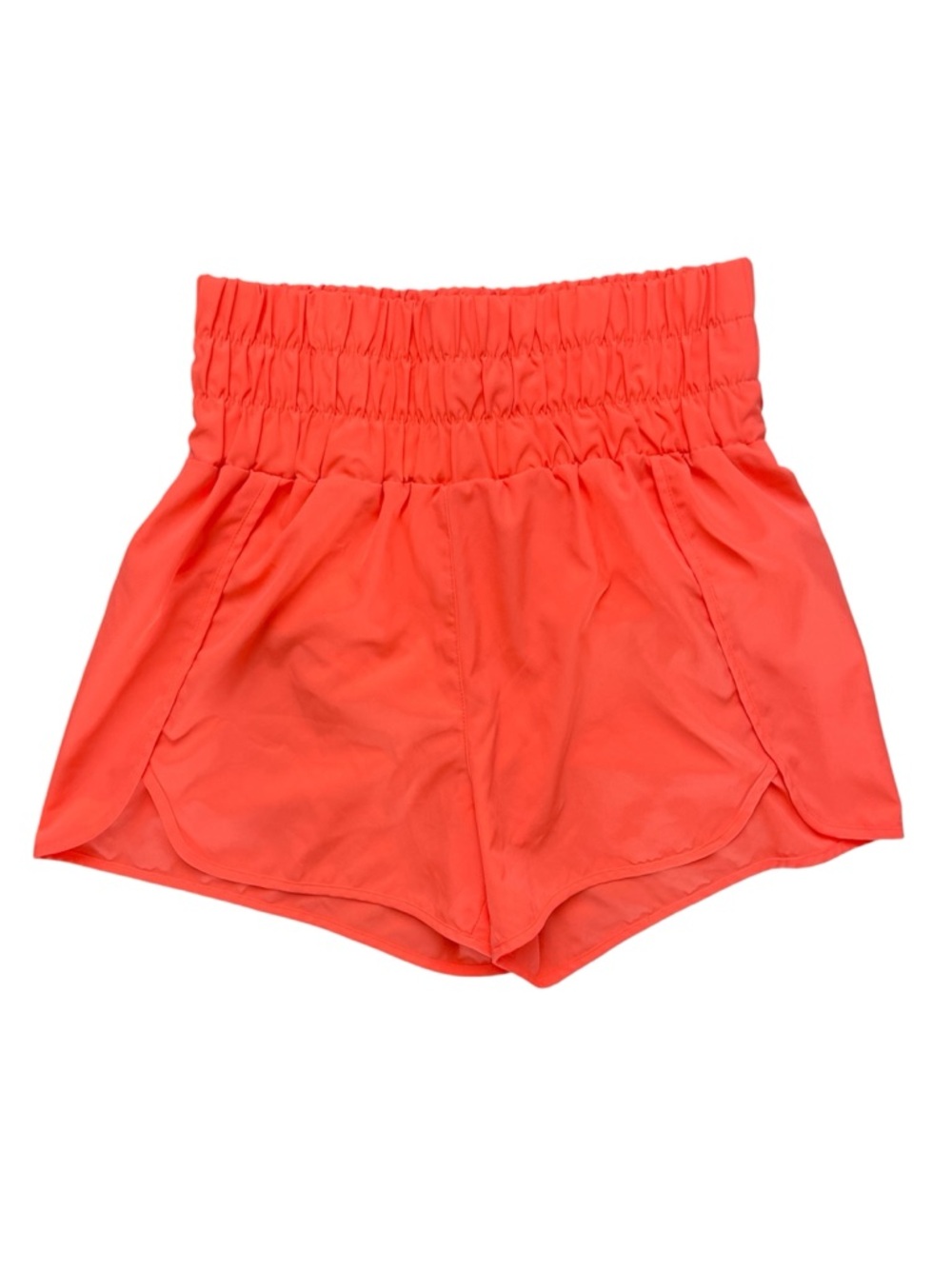 New In Neon Coral Athletic Shorts w/ Built-In Liner Size L